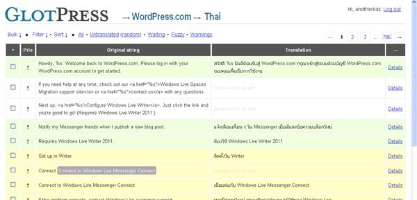 wordpress.com, ภาษาไทย